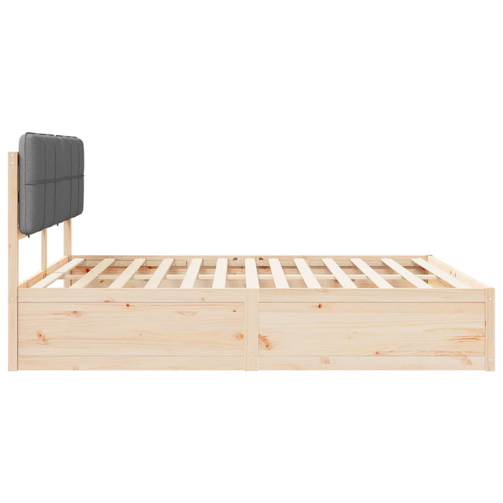 Sengestel med Polstret Hovedgavl Lysegrå 200 x 200 cm