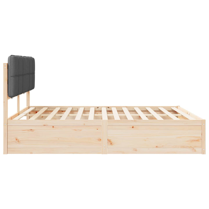 Sengestel med Polstret Hovedgavl Mørkegrå 200 x 200 cm