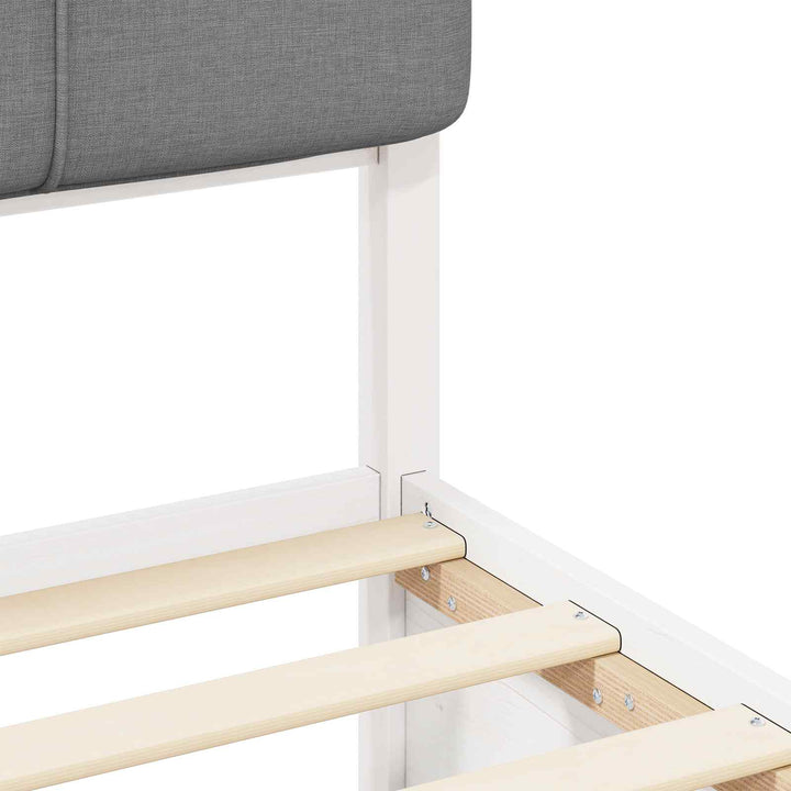 Sengestel med Polstret Hovedgavl Lysegrå 200 x 200 cm