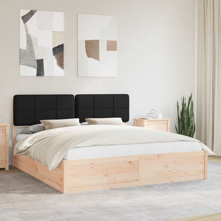 Sengestel med Polstret Hovedgavl Sort 180 x 200 cm