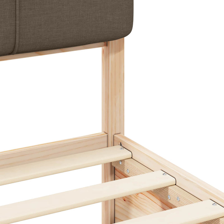 Sengestel med Polstret Hovedgavl Gråbrun 180 x 200 cm