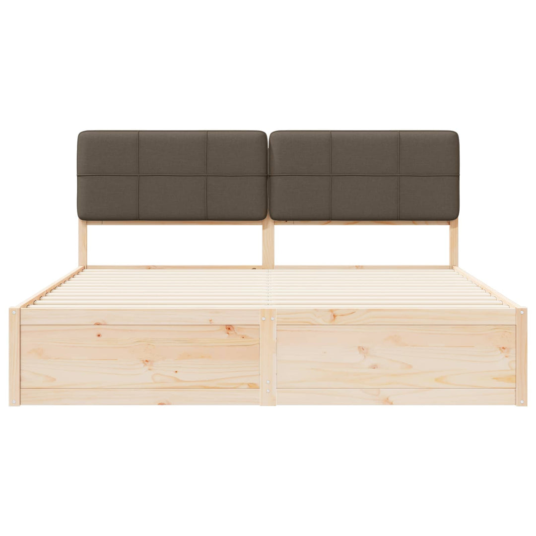 Sengestel med Polstret Hovedgavl Gråbrun 180 x 200 cm