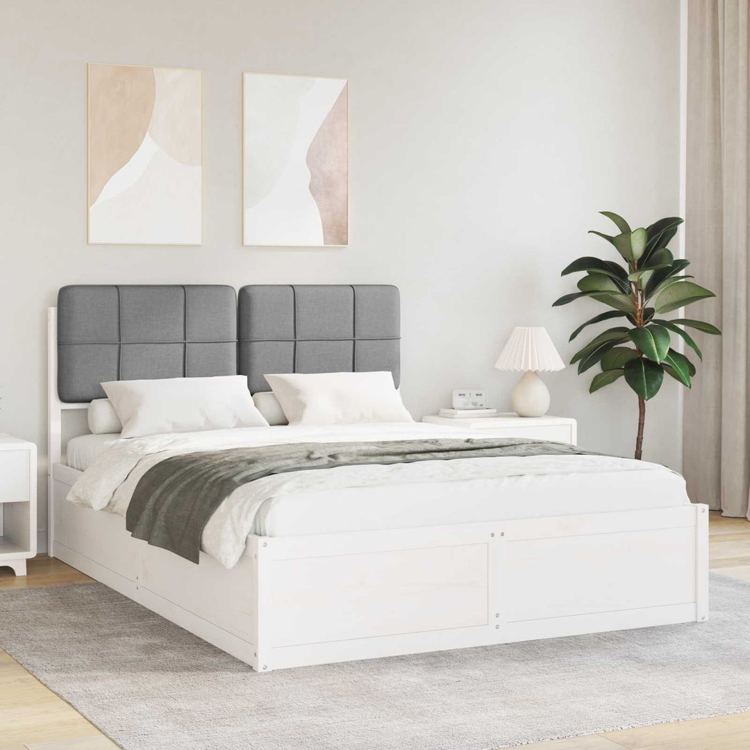 Sengestel med Polstret Hovedgavl Lysegrå 160 x 200 cm
