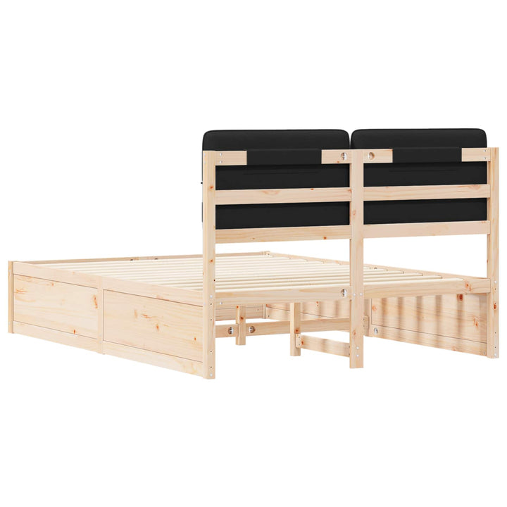 Sengestel med Polstret Hovedgavl Sort 135 x 190 cm