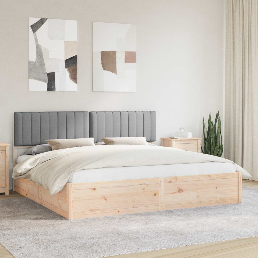 Sengestel med Polstret Hovedgavl Lysegrå 200 x 200 cm