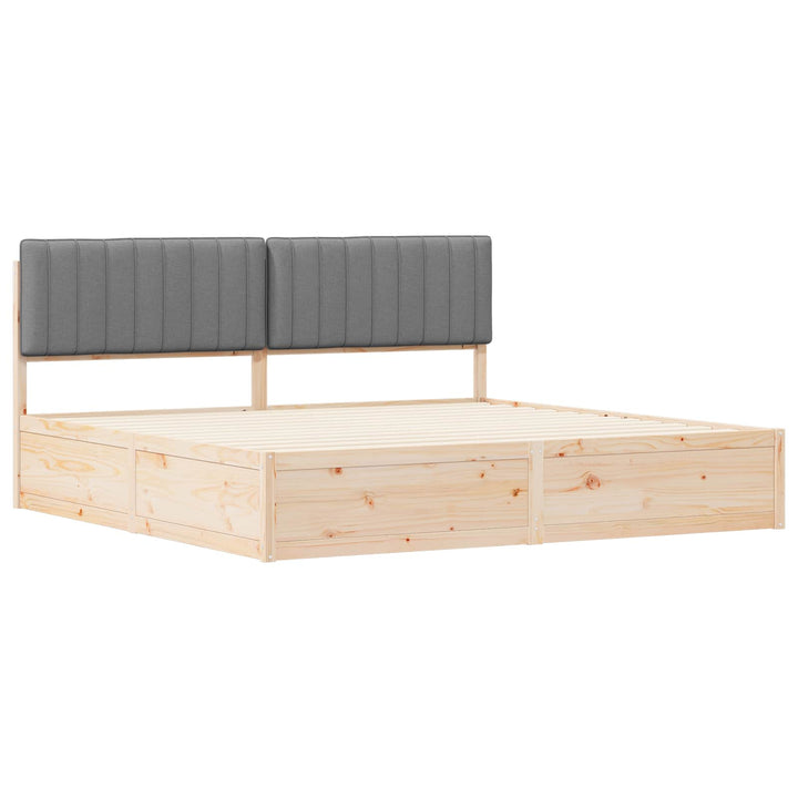 Sengestel med Polstret Hovedgavl Lysegrå 200 x 200 cm