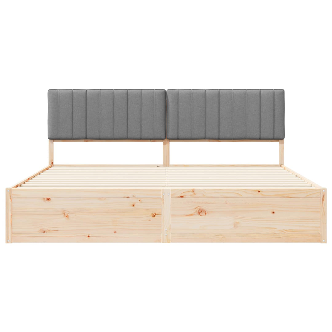 Sengestel med Polstret Hovedgavl Lysegrå 200 x 200 cm