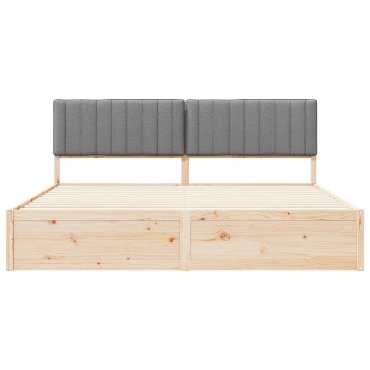 Sengestel med Polstret Hovedgavl Lysegrå 200 x 200 cm