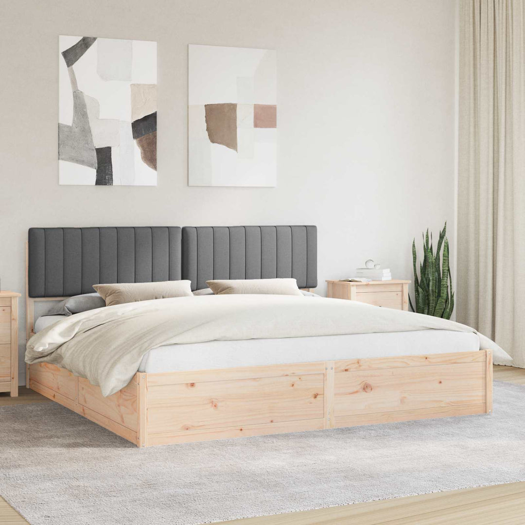 Sengestel med Polstret Hovedgavl Mørkegrå 200 x 200 cm