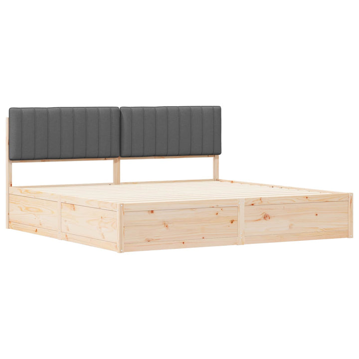 Sengestel med Polstret Hovedgavl Mørkegrå 200 x 200 cm