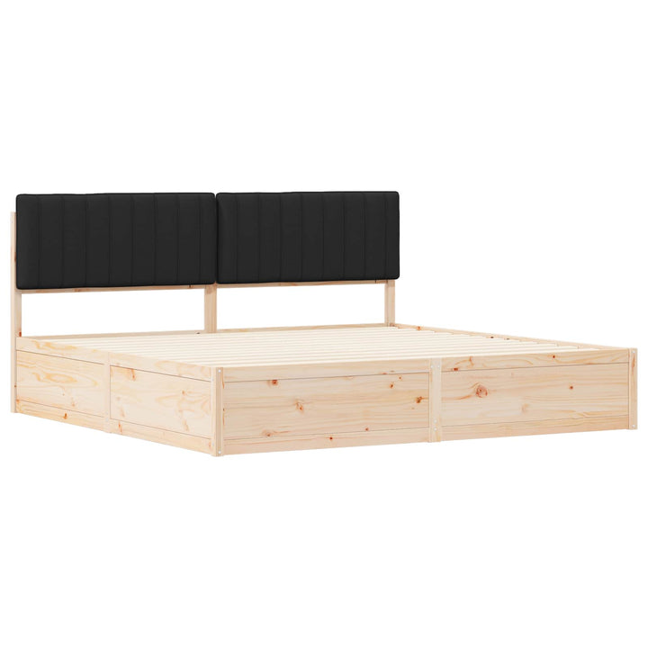 Sengestel med Polstret Hovedgavl Sort 200 x 200 cm