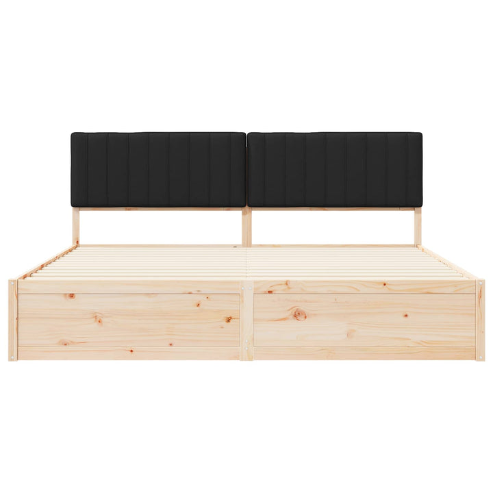 Sengestel med Polstret Hovedgavl Sort 200 x 200 cm