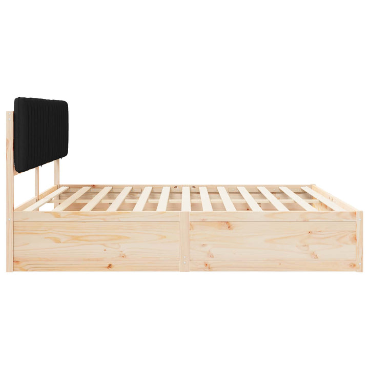 Sengestel med Polstret Hovedgavl Sort 200 x 200 cm