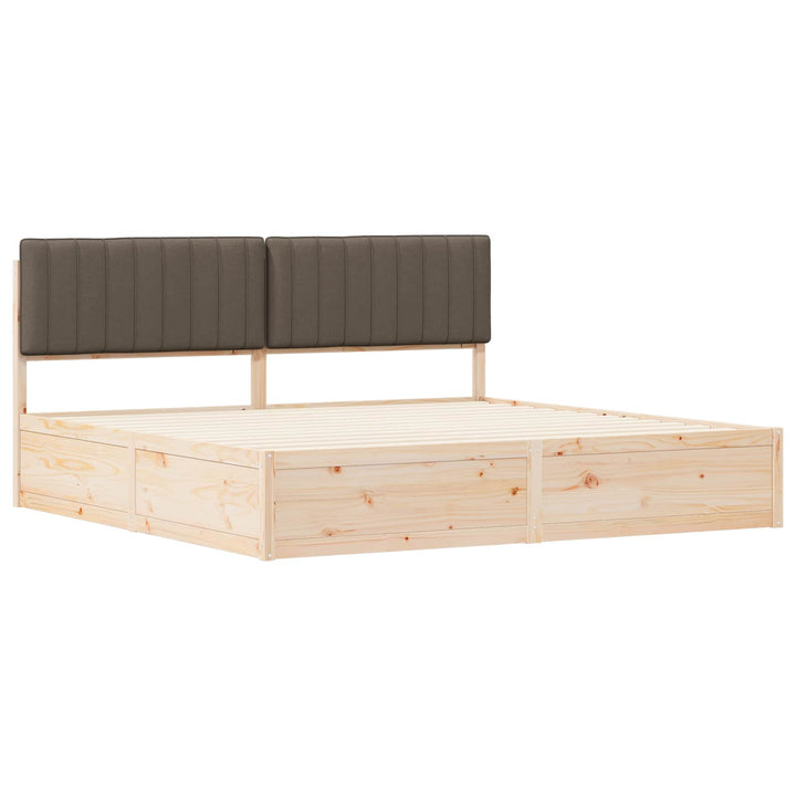 Sengestel med Polstret Hovedgavl Gråbrun 200 x 200 cm