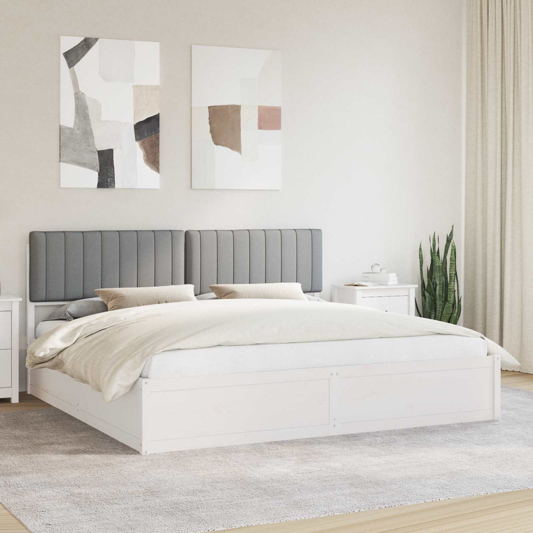 Sengestel med Polstret Hovedgavl Lysegrå 200 x 200 cm