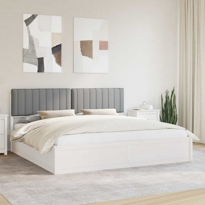Sengestel med Polstret Hovedgavl Lysegrå 200 x 200 cm