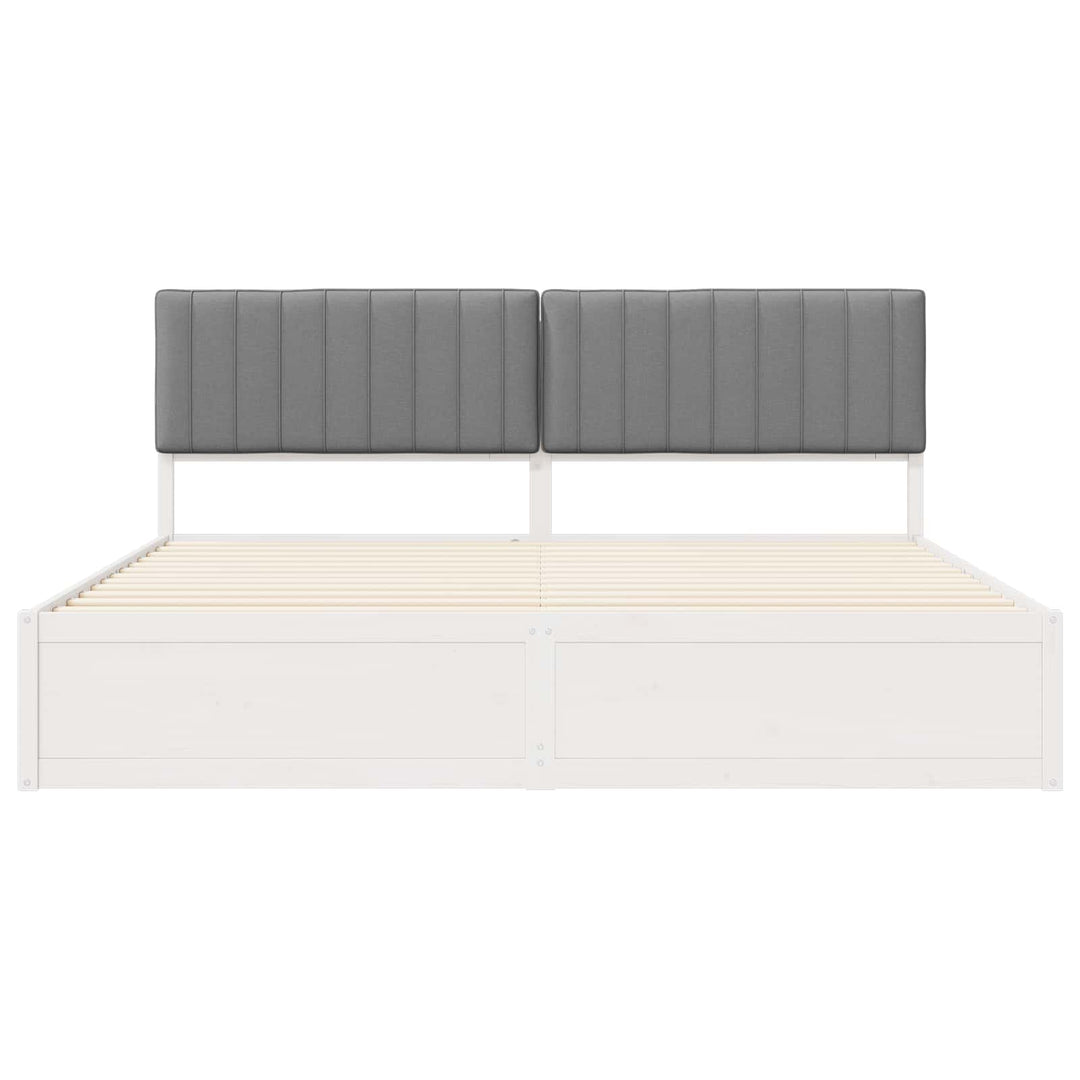 Sengestel med Polstret Hovedgavl Lysegrå 200 x 200 cm