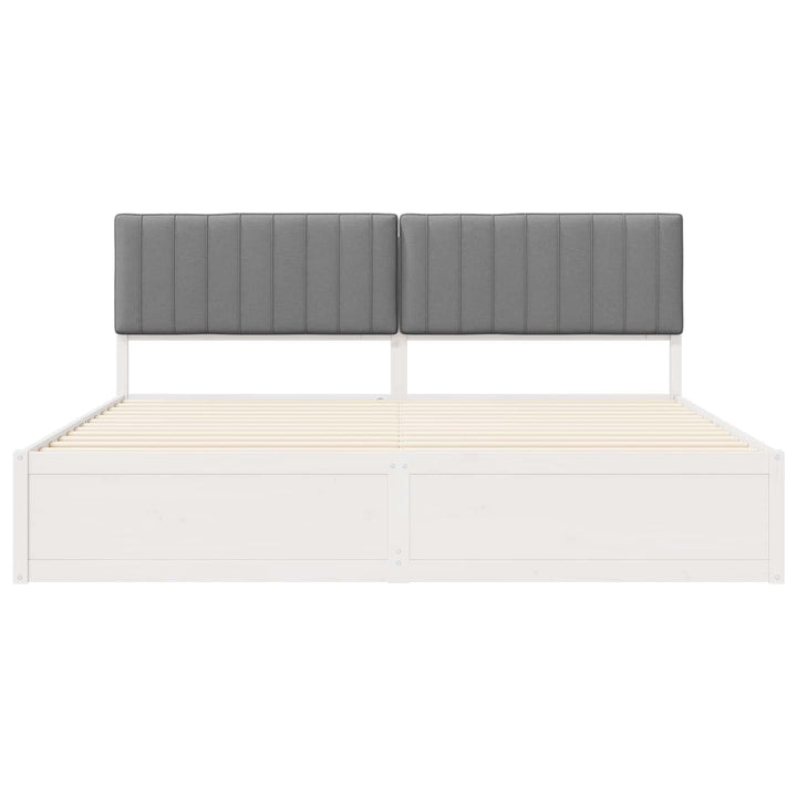 Sengestel med Polstret Hovedgavl Lysegrå 200 x 200 cm