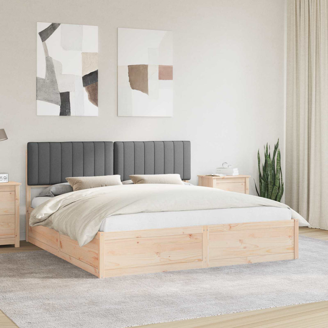 Sengestel med Polstret Hovedgavl Mørkegrå 180 x 200 cm