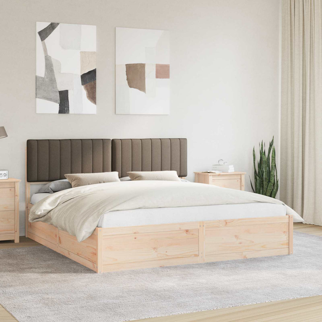 Sengestel med Polstret Hovedgavl Gråbrun 180 x 200 cm