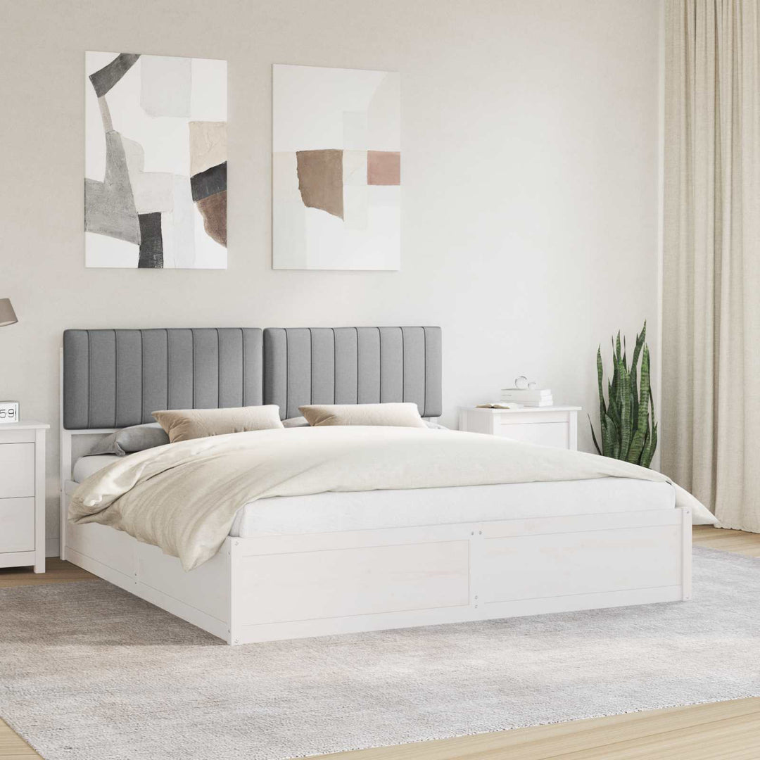 Sengestel med Polstret Hovedgavl Lysegrå 180 x 200 cm