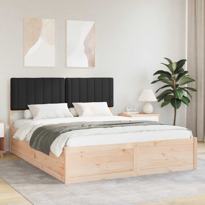 Sengestel med Polstret Hovedgavl Sort 160 x 200 cm