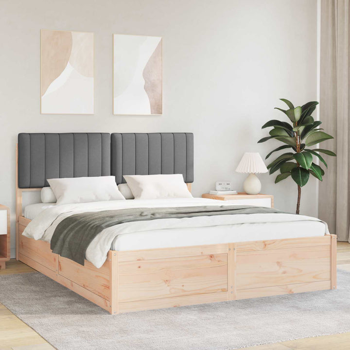 Sengestel med Polstret Hovedgavl Mørkegrå 150 x 200 cm