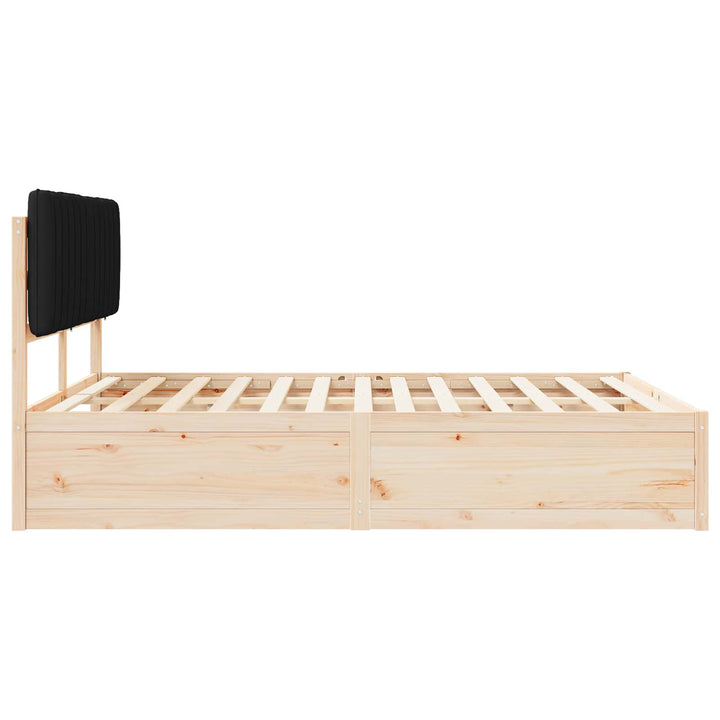 Sengestel med Polstret Hovedgavl Sort 150 x 200 cm