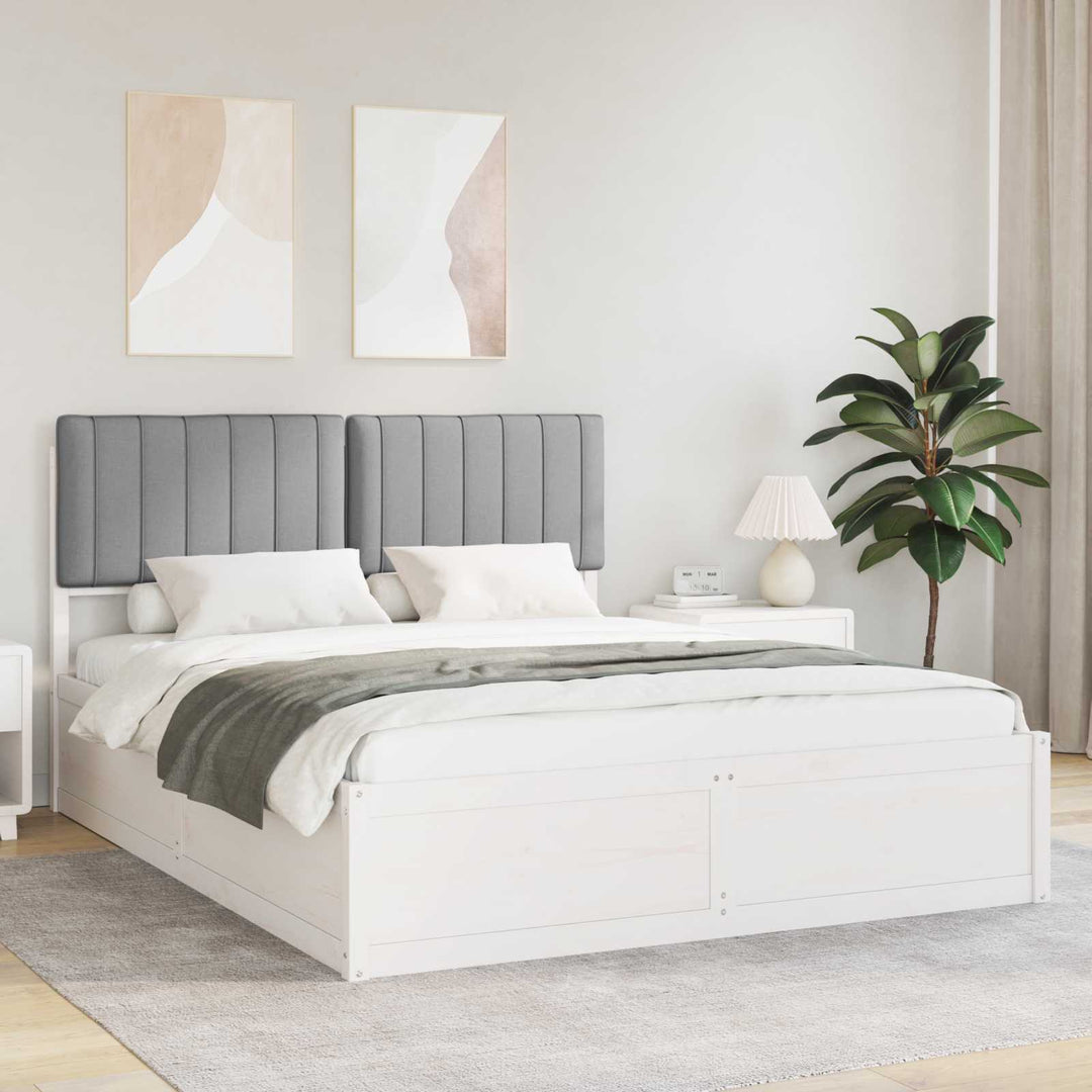 Sengestel med Polstret Hovedgavl Lysegrå 150 x 200 cm