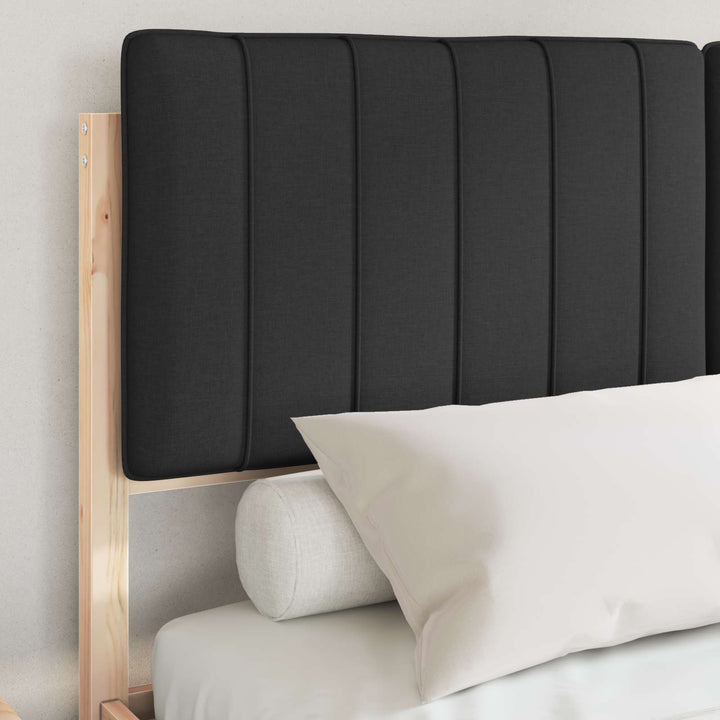 Sengestel med Polstret Hovedgavl Sort 140 x 190 cm