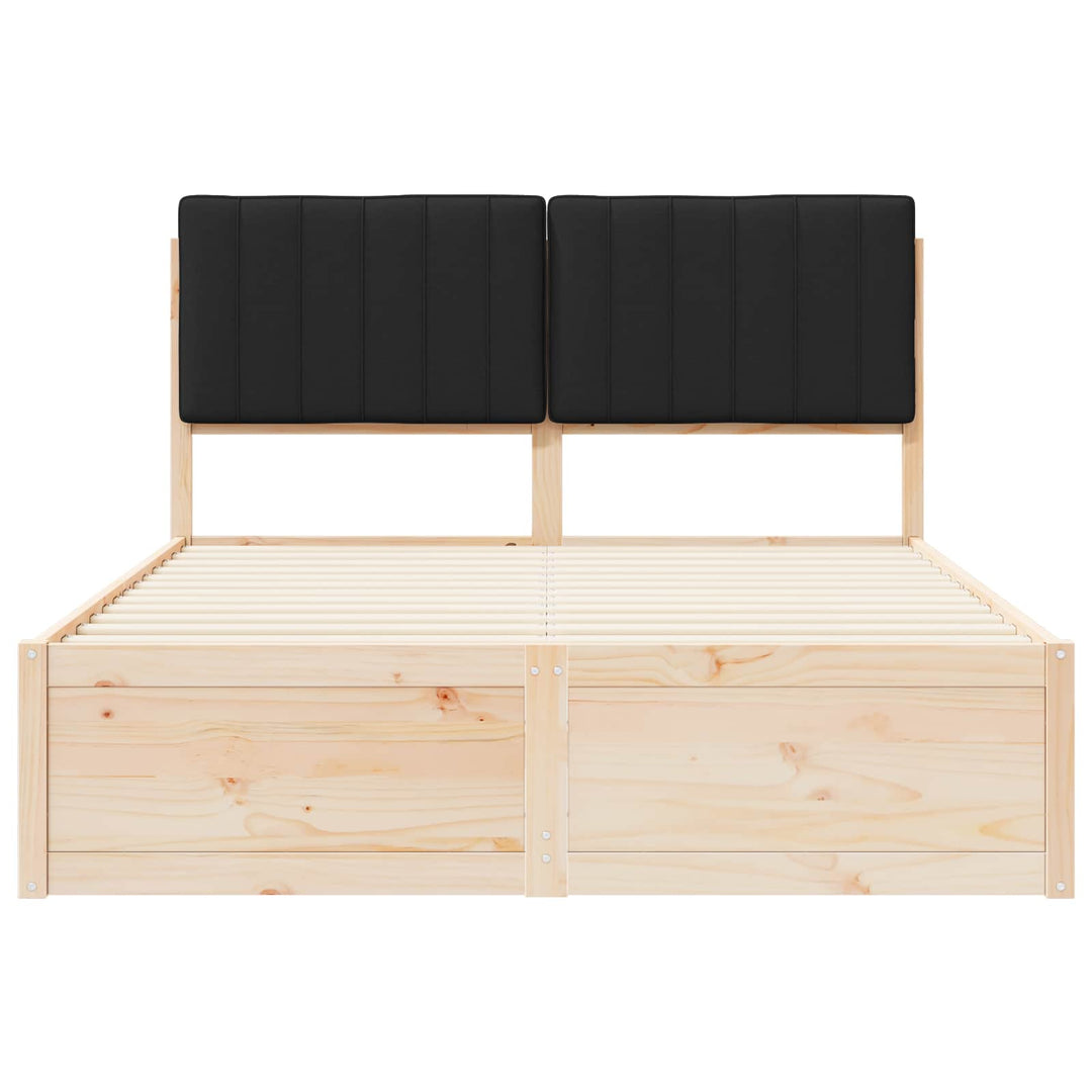 Sengestel med Polstret Hovedgavl Sort 140 x 190 cm