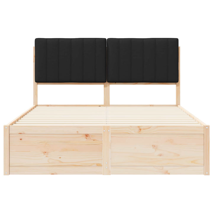 Sengestel med Polstret Hovedgavl Sort 140 x 190 cm