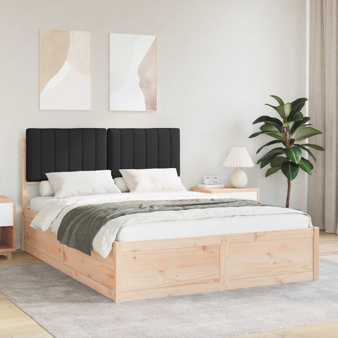 Sengestel med Polstret Hovedgavl Sort 135 x 190 cm