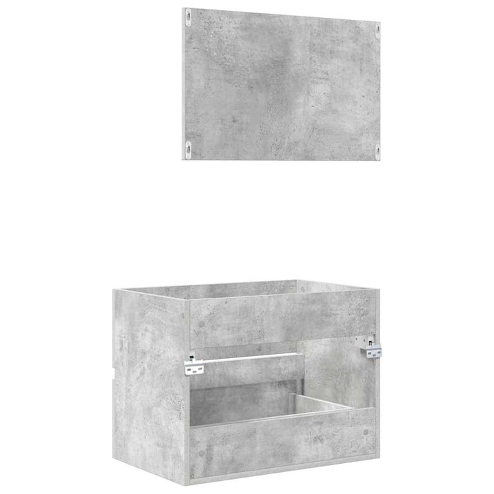 Badeværelsesmøbel sæt med skuffe Beton Grå 60 x 38,3 x 45 cm