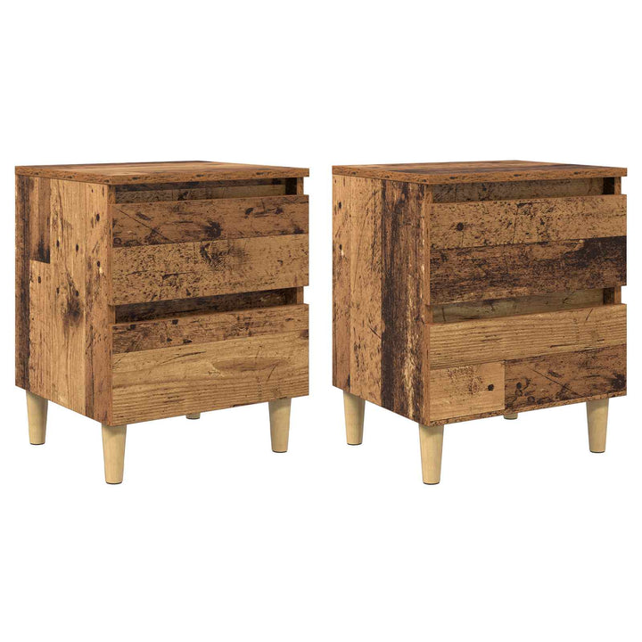 Sengeskabe 2 pcs Gammelt træ 40 x 35 x 50 cm Konstrueret træ