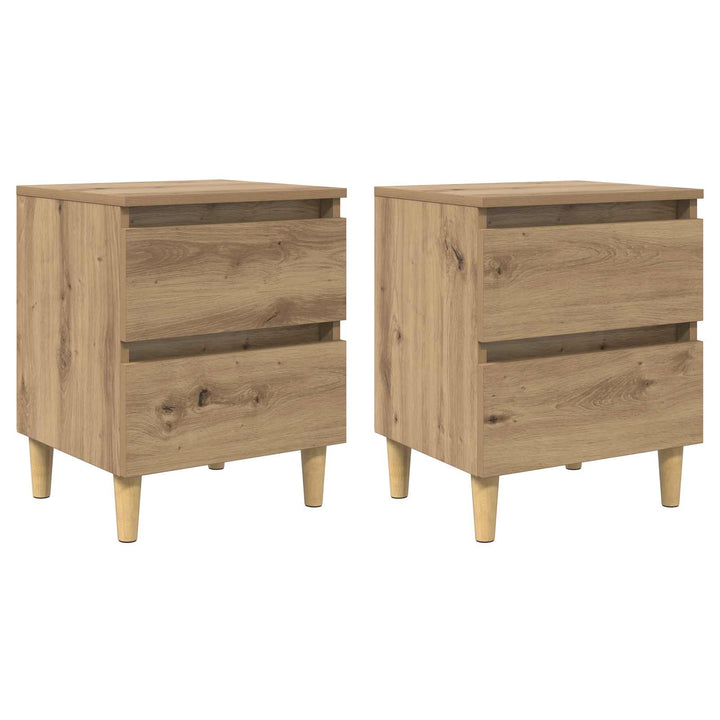Sengeskabe 2 pcs Artisan Egetræ 40 x 35 x 50 cm Konstrueret træ