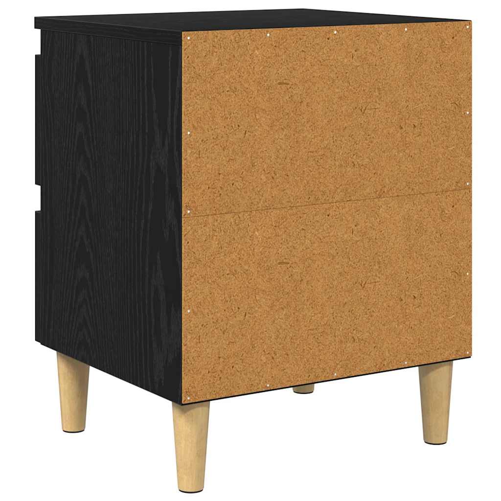 Sengeskabe 2 stk. Sort eg 40 x 35 x 50 cm Konstrueret træ