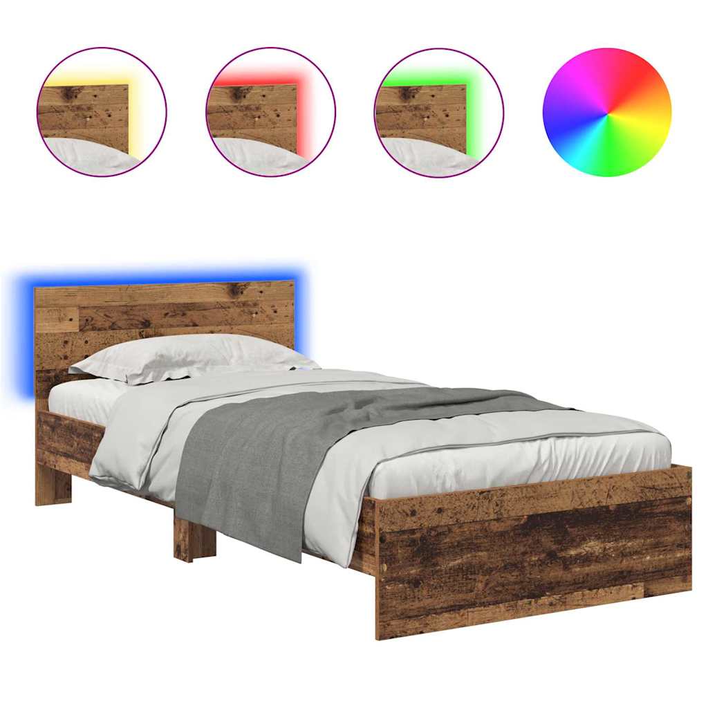 Sengestel Gammelt træ 90 x 200 cm Konstrueret træ