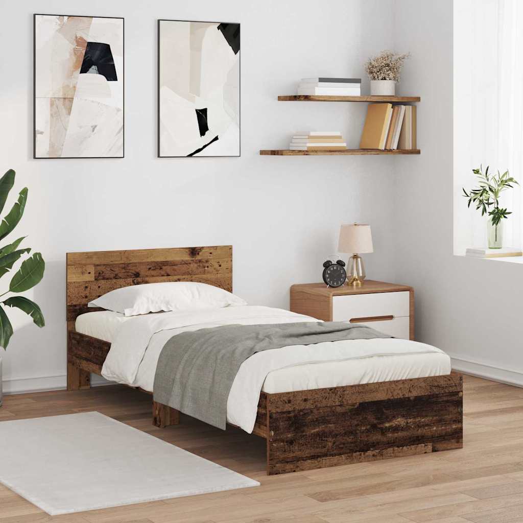 Sengestel Gammelt træ 90 x 190 cm Konstrueret træ