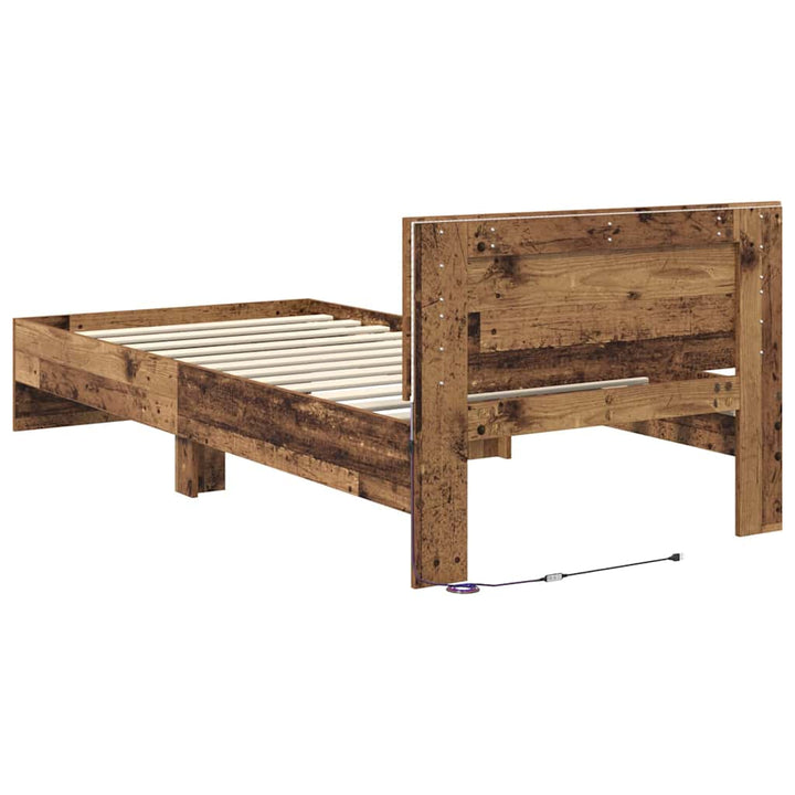 Sengestel Gammelt træ 90 x 190 cm Konstrueret træ