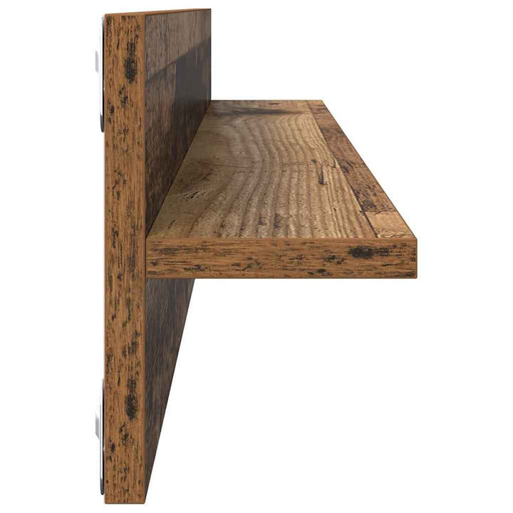 Væghylder 4 stk. Gammelt træ 80 x 11,5 x 18 cm Konstrueret træ