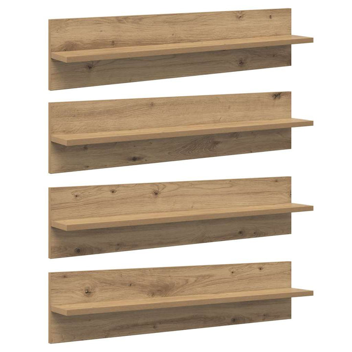 Væghylder med hylde 4 pcs Artisan Egetræ 80 x 11,5 x 18 cm