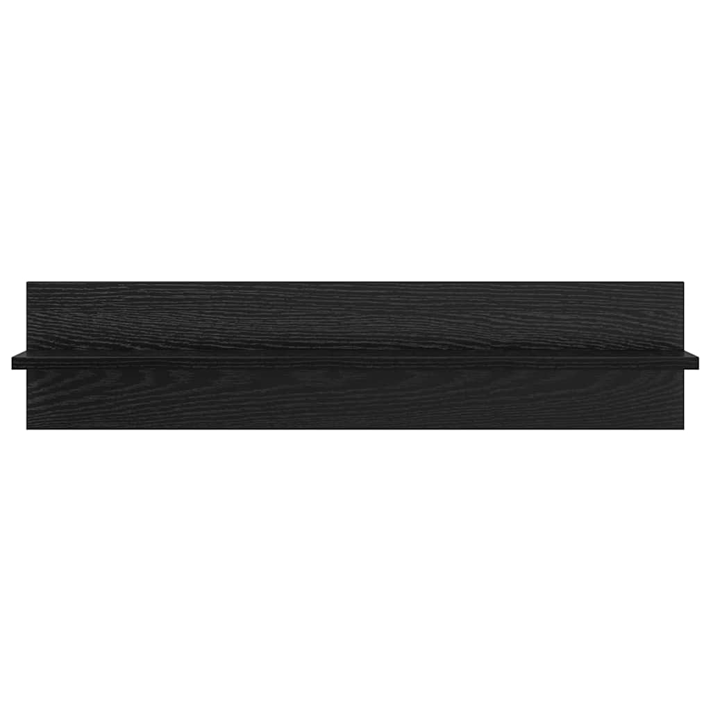Væghylder 4 pcs Sort eg 80 x 11,5 x 18 cm Konstrueret træ