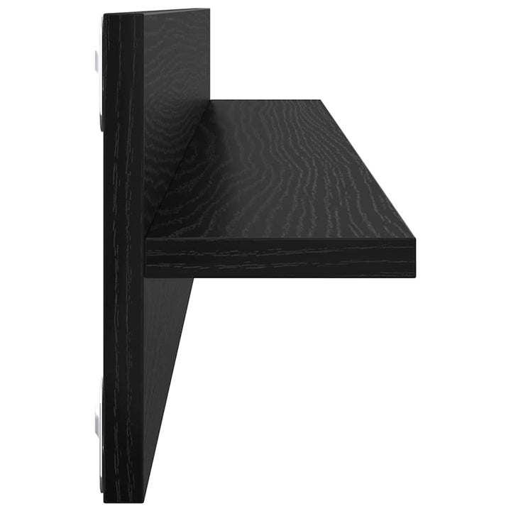 Væghylder 4 pcs Sort eg 80 x 11,5 x 18 cm Konstrueret træ