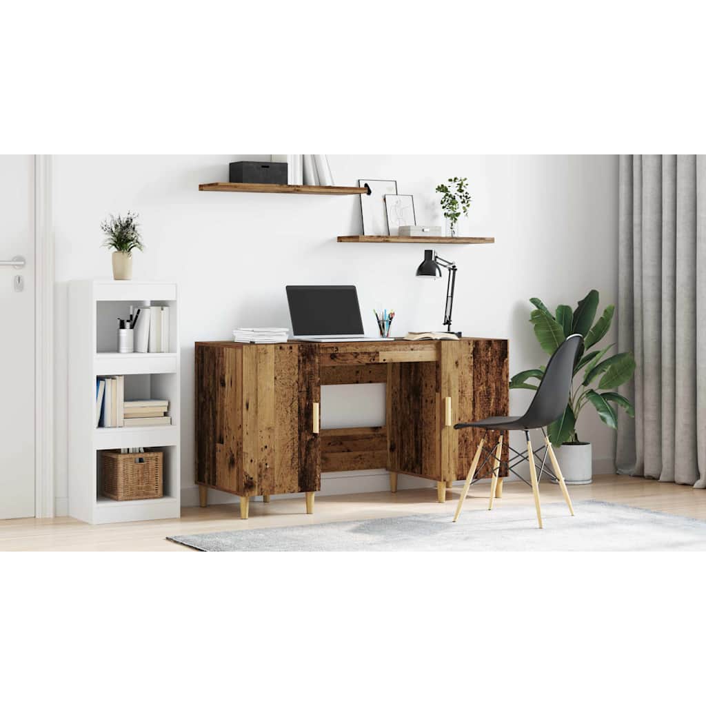 Bord med hylde Gammelt træ 140 x 50 x 75 cm Konstrueret træ