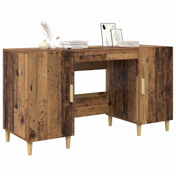 Bord med hylde Gammelt træ 140 x 50 x 75 cm Konstrueret træ