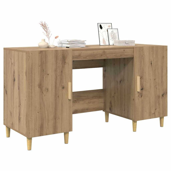 Bord med hylde Artisan Egetræ 140 x 50 x 75 cm Konstrueret træ
