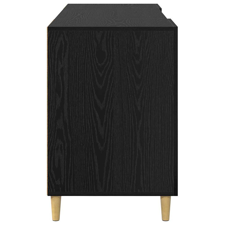 Bord med hylde med dør Sort eg 140 x 50 x 75 cm Konstrueret træ