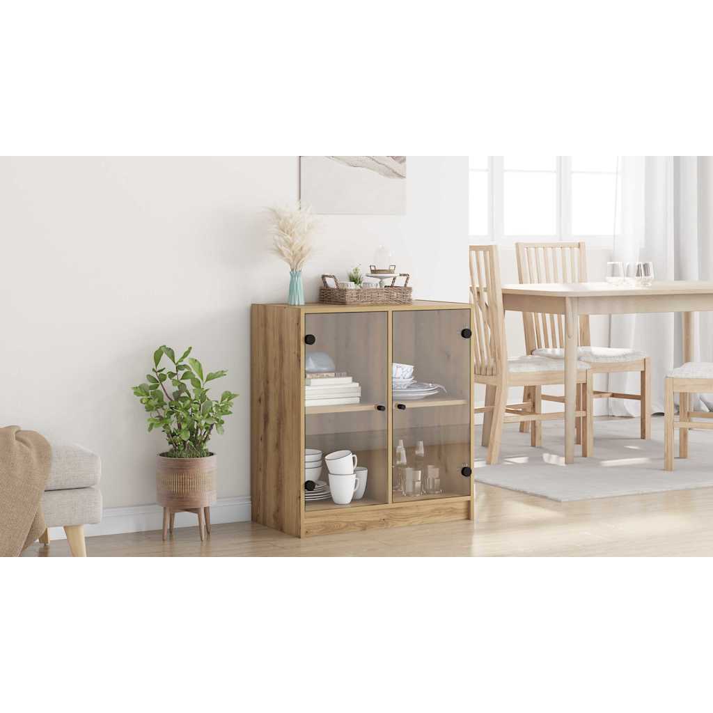 Sideskab Artisan Egetræ 68 x 37 x 75,5 cm Konstrueret træ