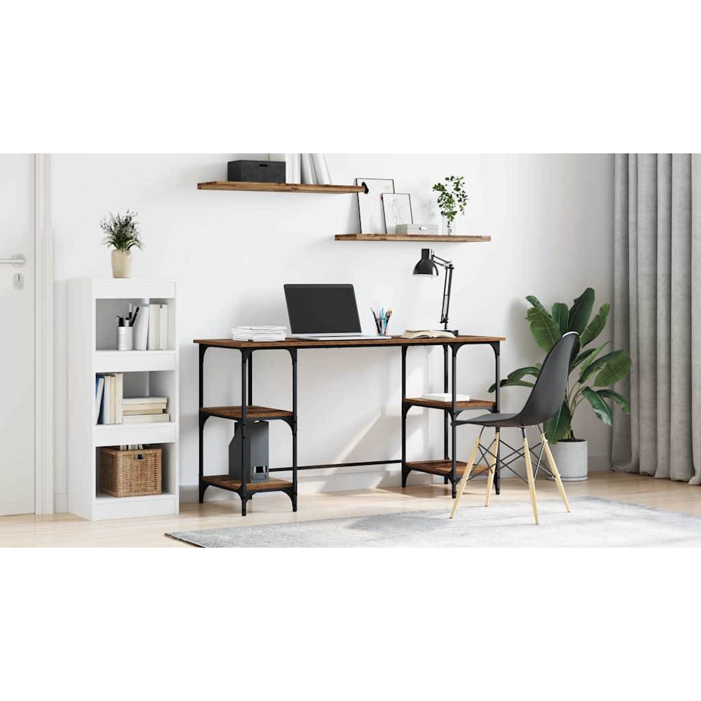 Bord med hylde Gammelt træ 140 x 50 x 75 cm Konstrueret træ